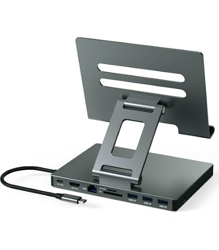 Amazon.com: iPad USB C Hub Stand, 9-in-1 Multiport Adapter for